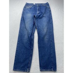 VINTAGE Carhartt Jeans Mens 38x36 Blue Denim C Logo Work Wear‎ Y2K B113DST